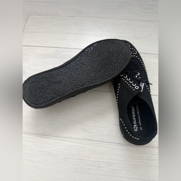 Superga Black Studded Canvas Derby Sneakers - Picture 4 of 5